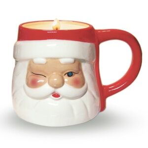 Large Winking Santa Mug Candle